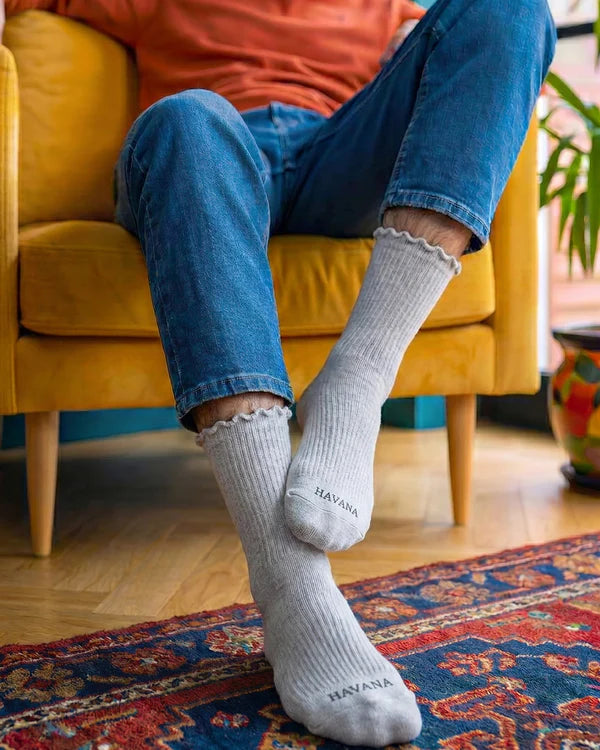 Light Gray Ripple Socks - dotgallery