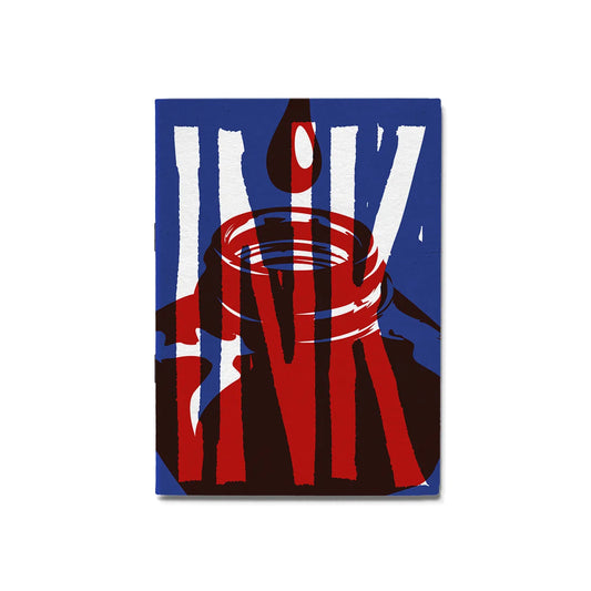 Ink bottle Blue 02 design A4. size Lined paper