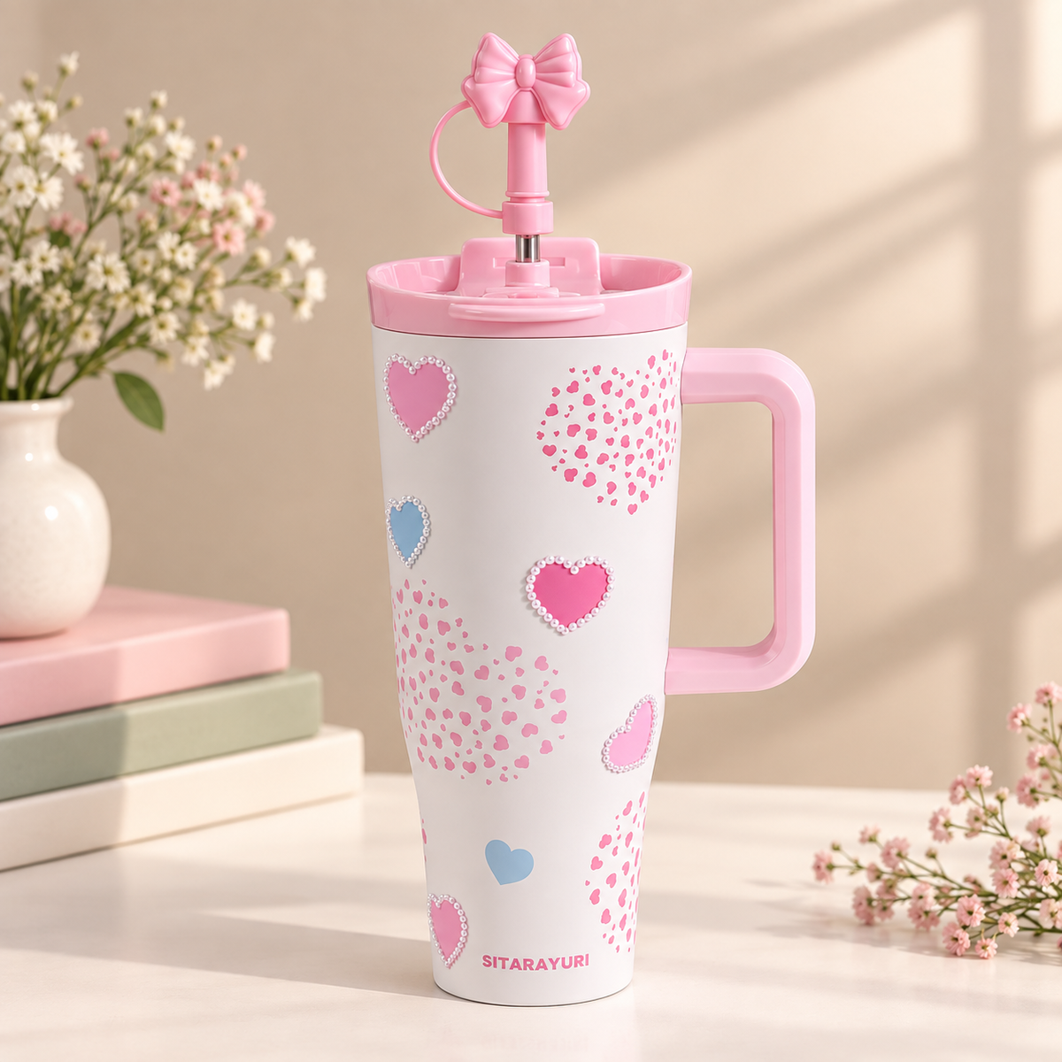 sitarayuri white heart mug 1.2L