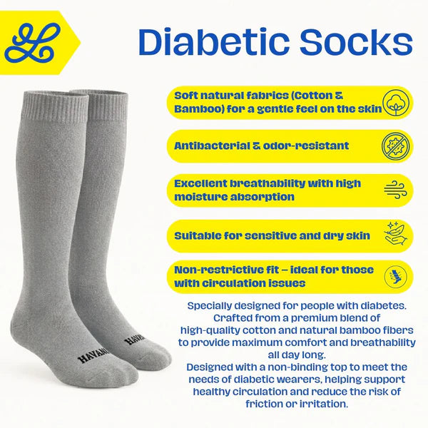 Diabetic Light Gray Mid Calf Socks - dotgallery