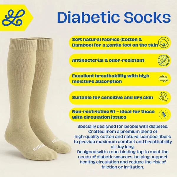 Diabetic peige Mid Calf Socks - dotgallery