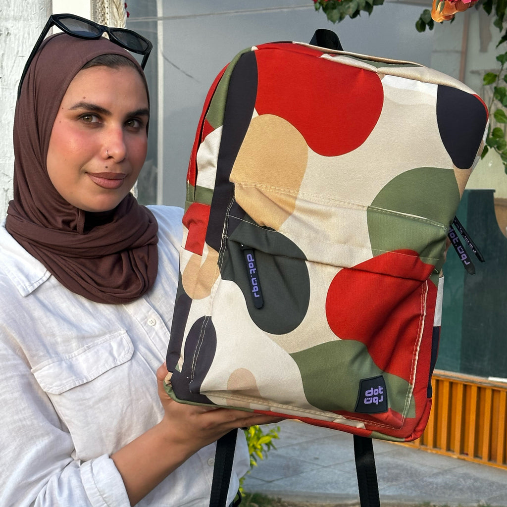 abstract layers dark backpack