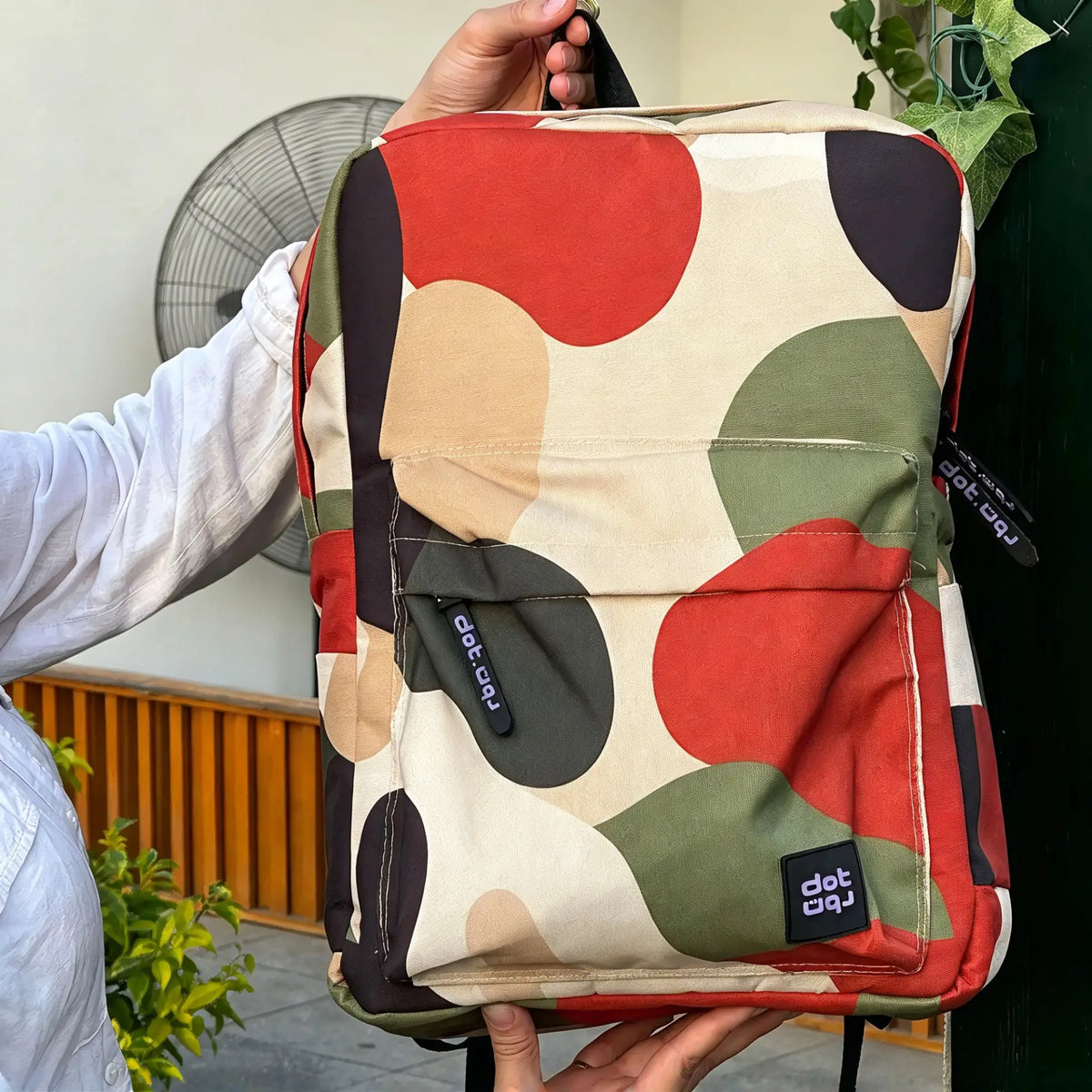 abstract layers dark backpack