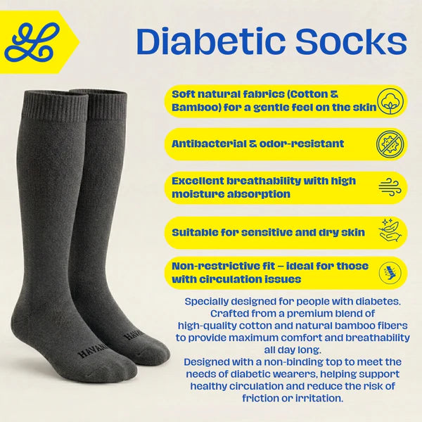 Diabetic Dark Gray Mid Calf Socks - dotgallery