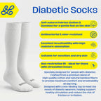 Diabetic White Socks Mid Calf - dotgallery
