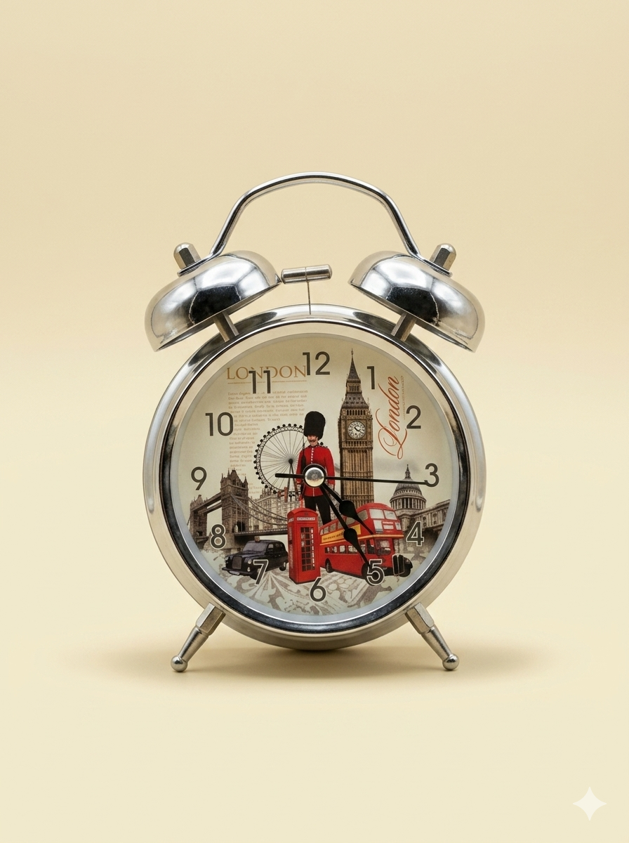 London Vintage Twin Bell Clock - dotgallery