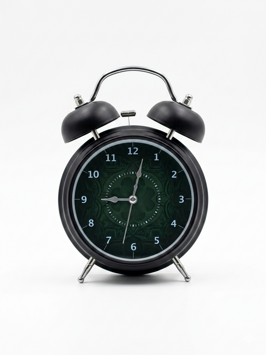 Black Classic Twin Bell Clock