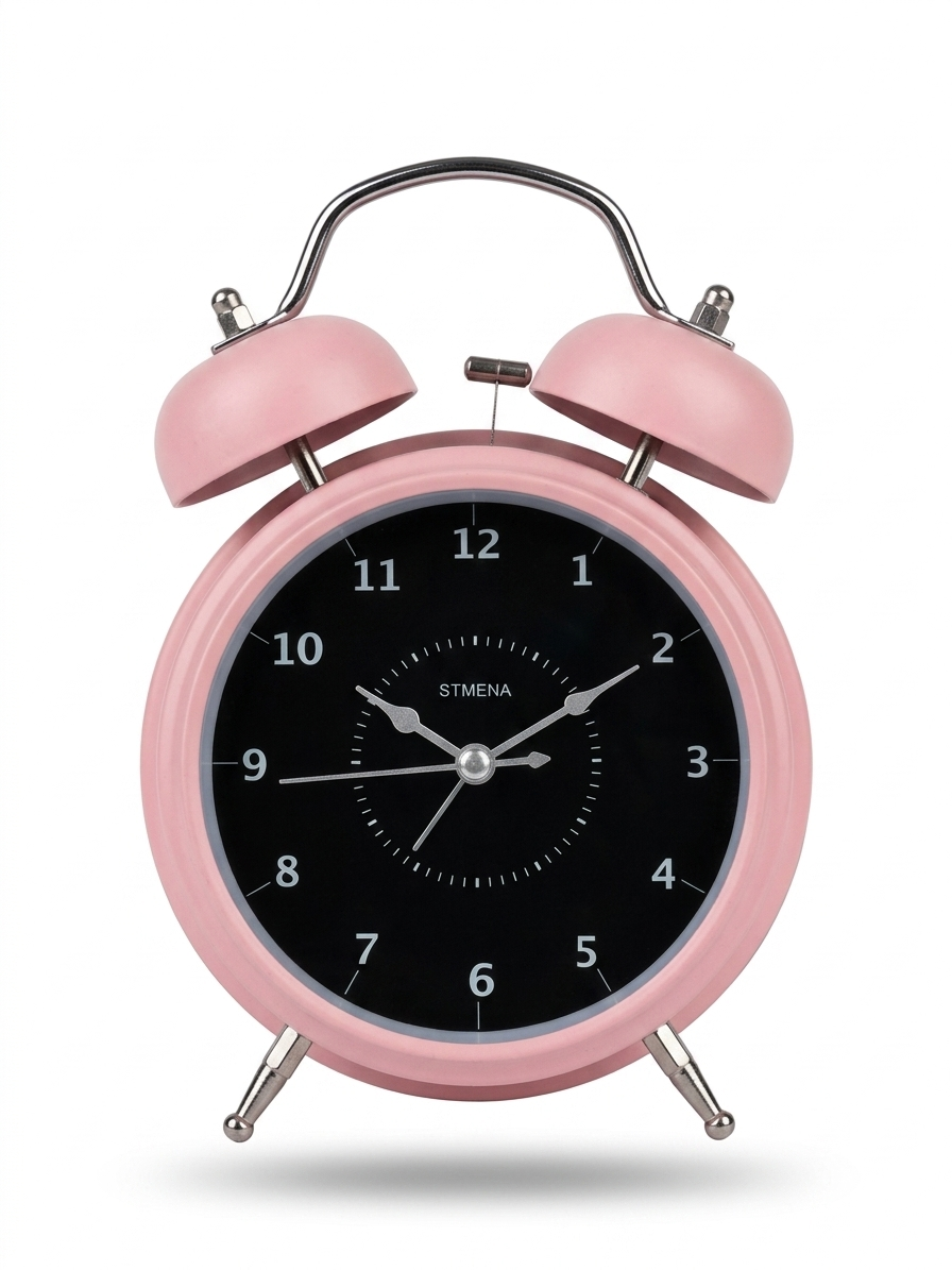 Mini Pink Classic Twin Bell Clock - dotgallery