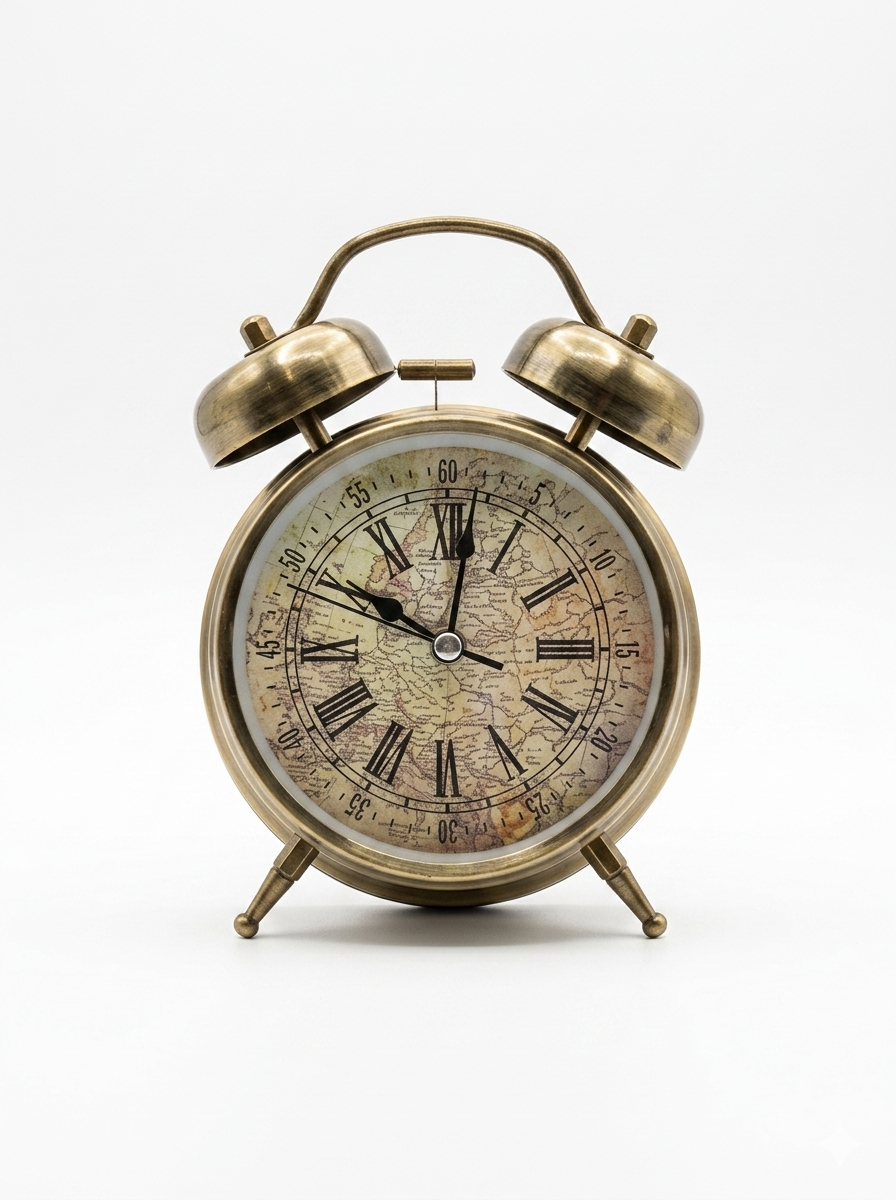 Silver Classic Retro Clock - dotgallery