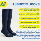 Diabetic Navy Mid Calf Socks - dotgallery