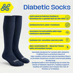 Diabetic Navy Mid Calf Socks - dotgallery