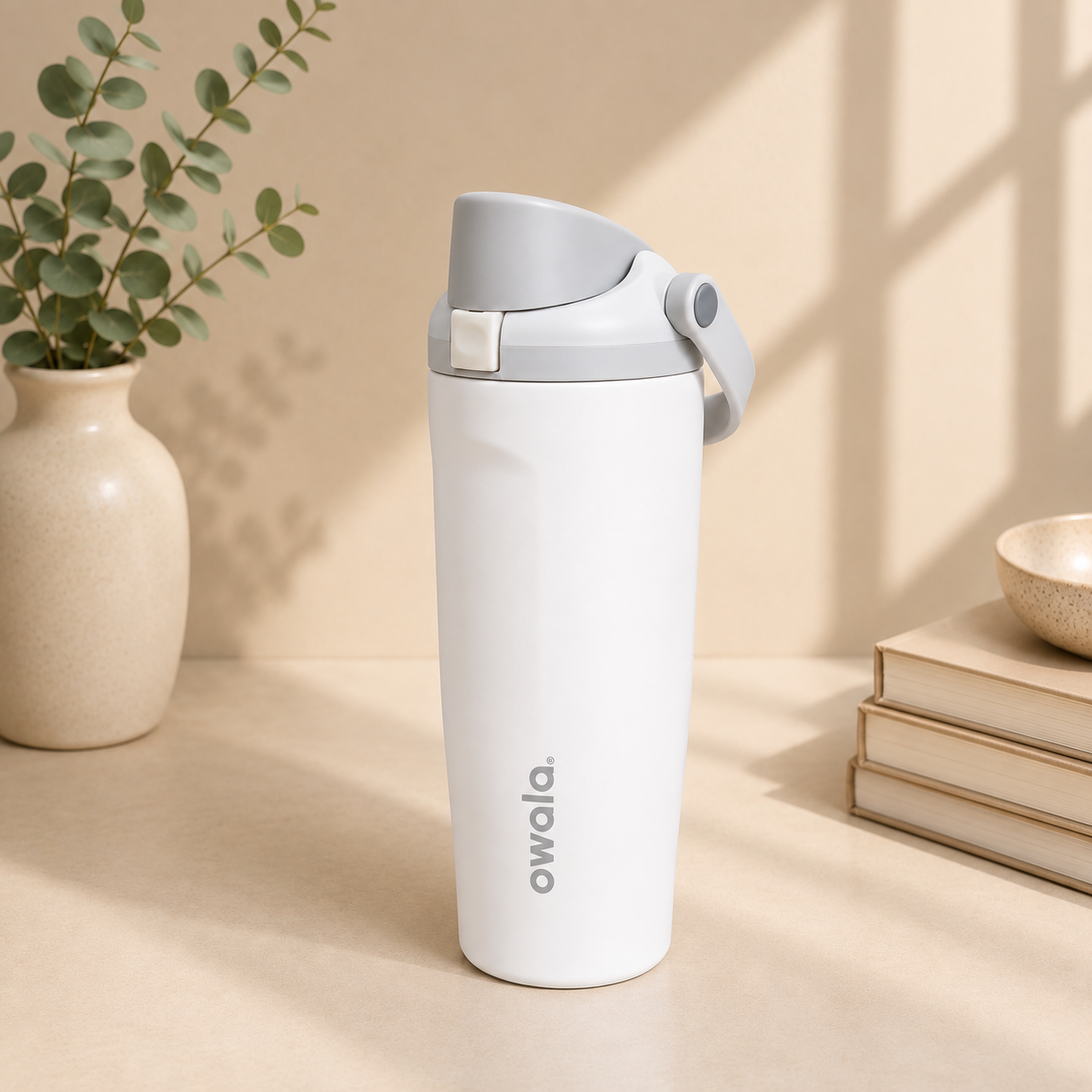 white  owala water bottle