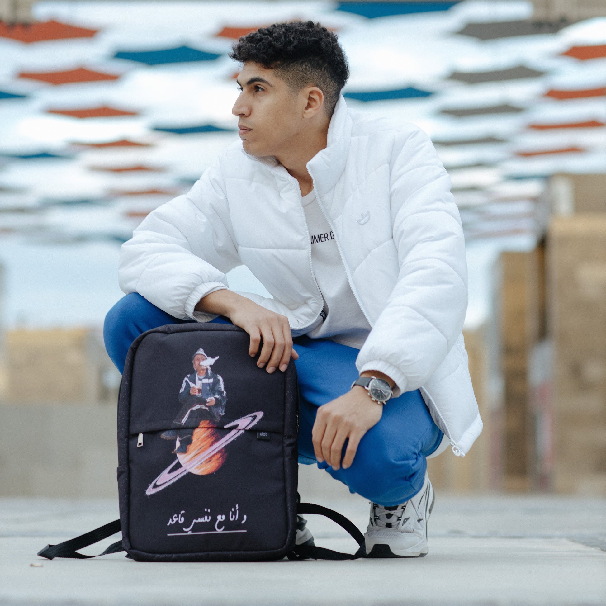 With Myself Sitting Backpack - dotgallery