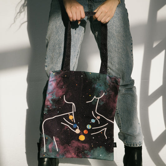 Planets Neckless Tote Bag - dotgallery